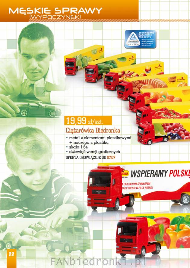 Dla dzieci: Ciężarówka Biedronka - cena 19,99PLN: metal z elementami plastikowymi. ...