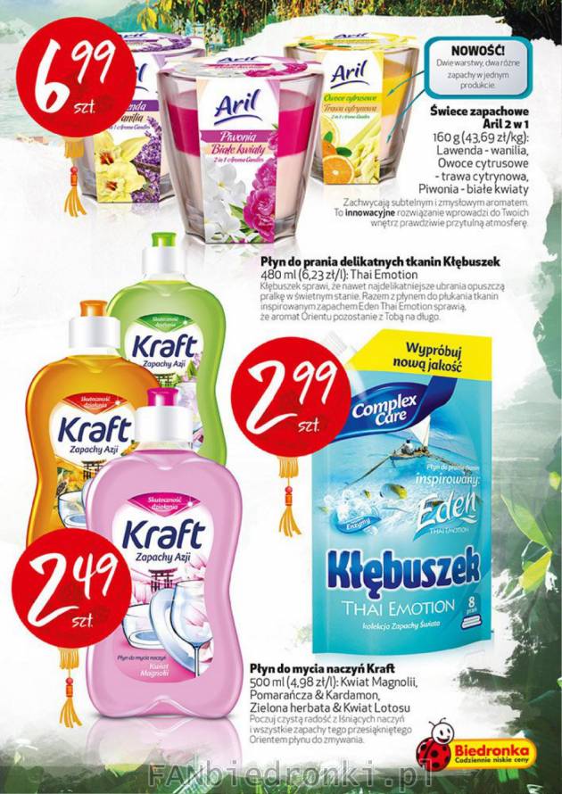 Płyn do mycia naczyń Kraft Zapachy Azji za 2,49 zł i płyn do prania tkanin delikatnych ...