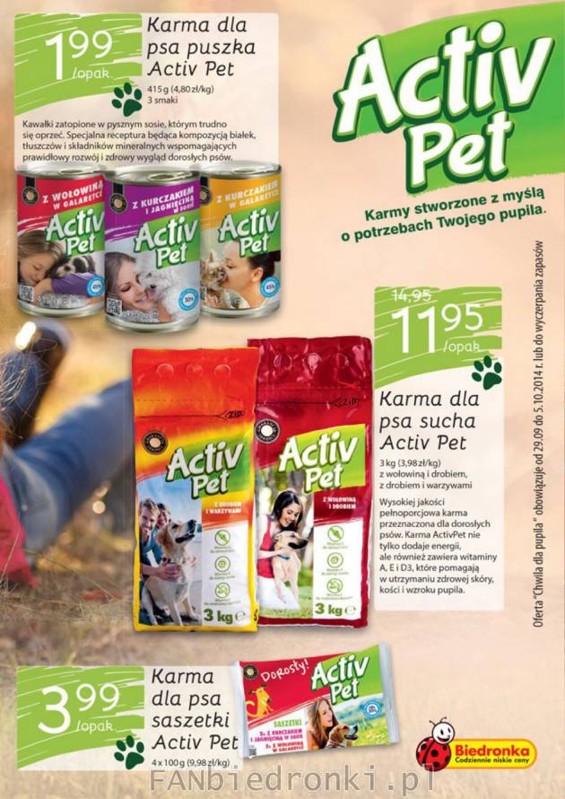 Karma Activ Pet zapewni twojemu zwierzęciu potrzebne składniki odżywcze, które ...