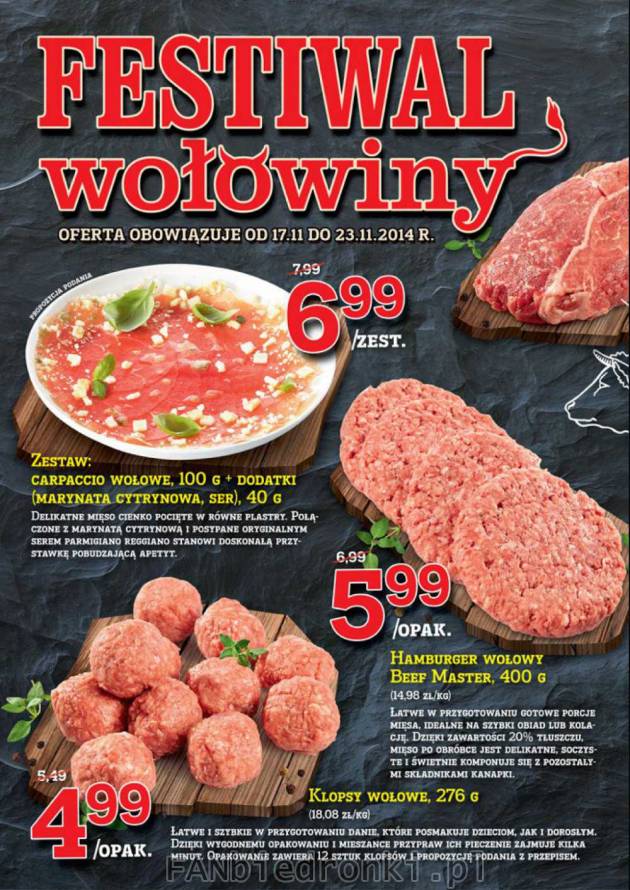 Mięso wołowe w niższych cenach w Biedronce.