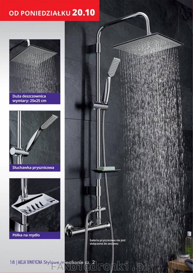 Duża deszczownica w słuchawce prysznicowej to większa przyjemność podczas kąpieli.