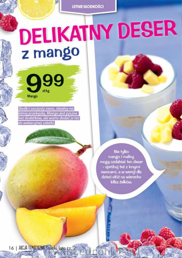 Przepis na deser z mango lub z innymi owocami.
