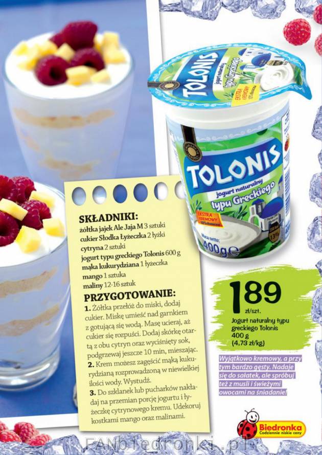 Jogurt naturalny typu greckiego za 1,89 zł.