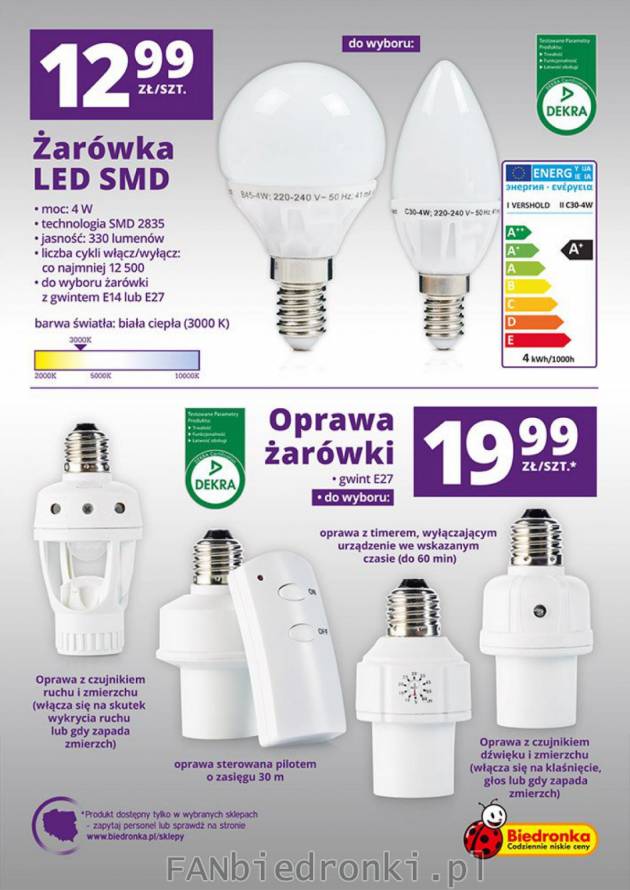 Żarówki LED SMD do kupienia w Biedronce.