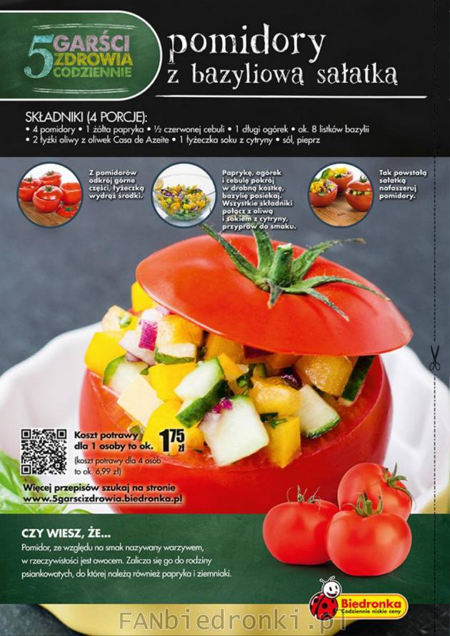 Przepis na pomidory z bazyliową sałatką