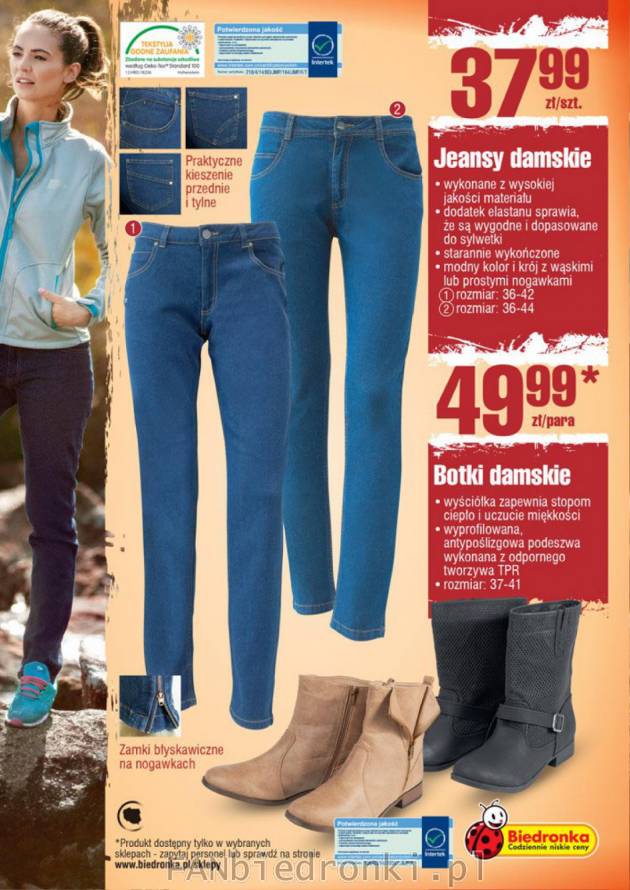 Idealnie dopasowujące się jeansy damskie w 2 wersjach do wyboru - proste i wąskie ...