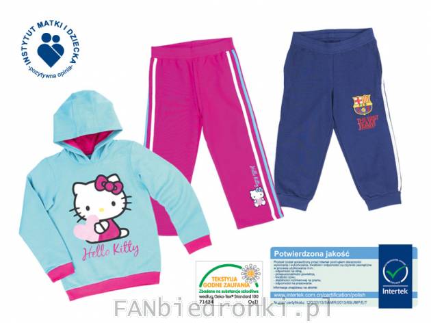 Bluza lub spodnie z licencją, cena: 23,99 PLN, 
- dostępne modele: FC Barcelona, ...