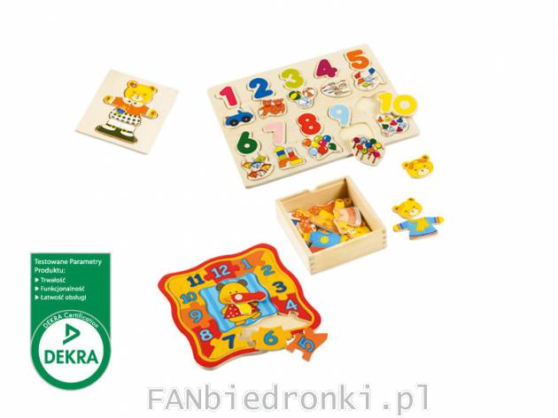 Drewniana zabawka edukacyjna, cena: 8,99 PLN, 
- rozwija zdolności manualne i ...