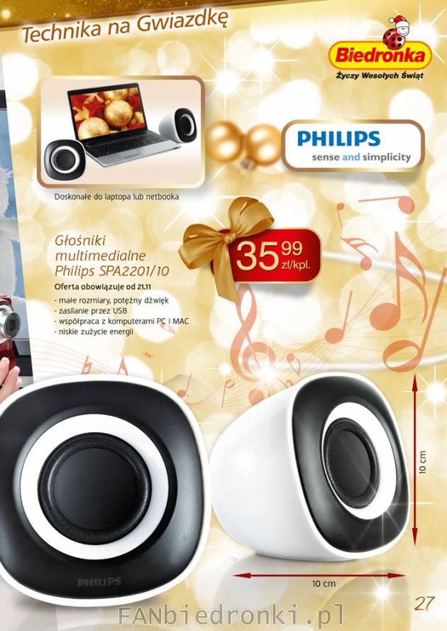 Głośniki do komputera laptopa Philips SPA2201/10
- zasilanie USB
- cena 35,99PLN