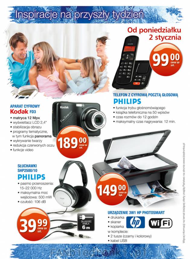 Telefon bezprzewodowy Philips za 99PLN, aparat cyfrowy kodak FD3, Słuchawki Philips ...