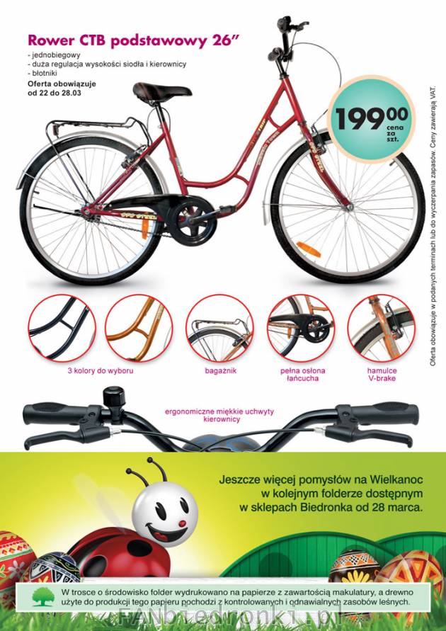 Rower miejski CTB (City Bike), cena 199PLN