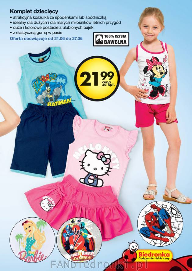 Komplet dziecięcy koszulka spodenki Hello Kitty