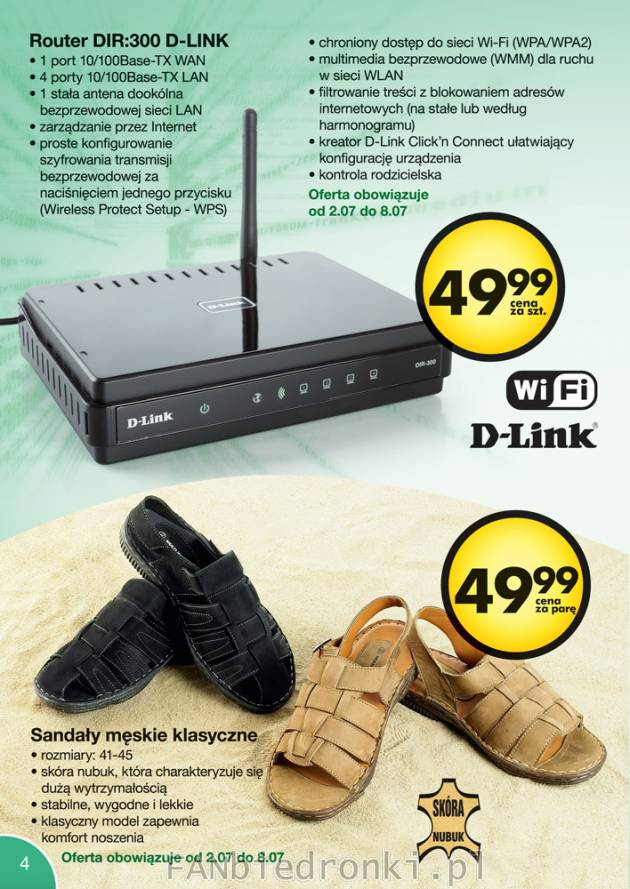 Router DIR 300 D-Link, cena 50PLN. sandały męskie