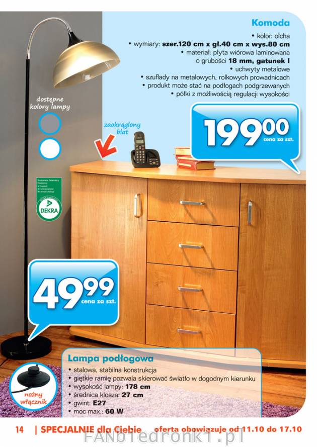Komoda mebel - cena 199PLN, lampa stojąca w cenie 49,99PLN