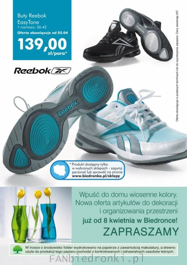 Buty Reebok EasyTone buty z poduszką powietrzną w cenie 139PLN