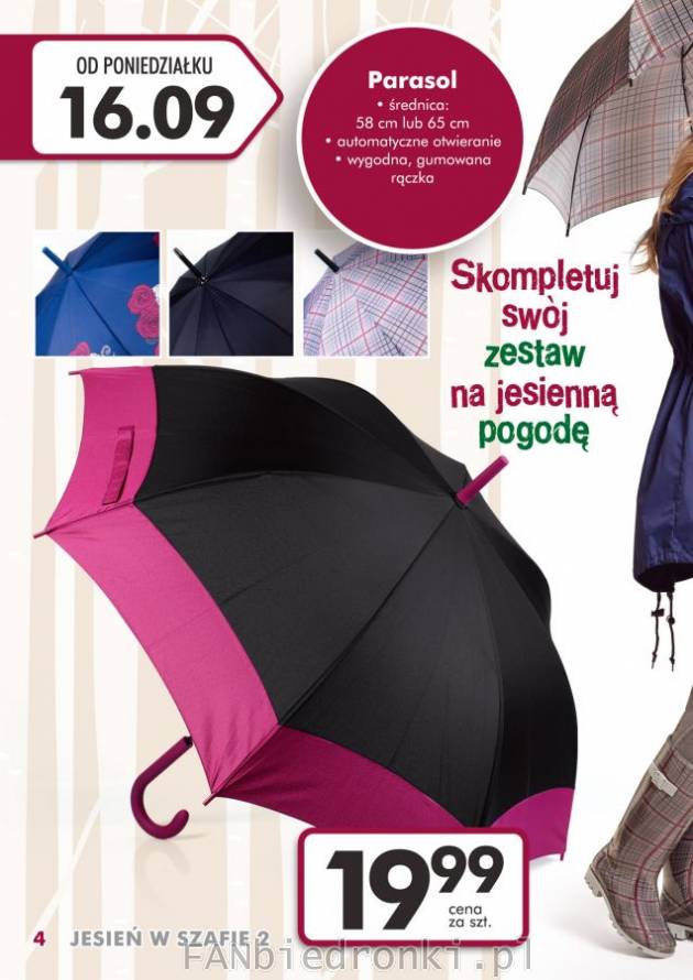 Automatyczny parasol, gumowana rączka, średnica 58cm, 65cm