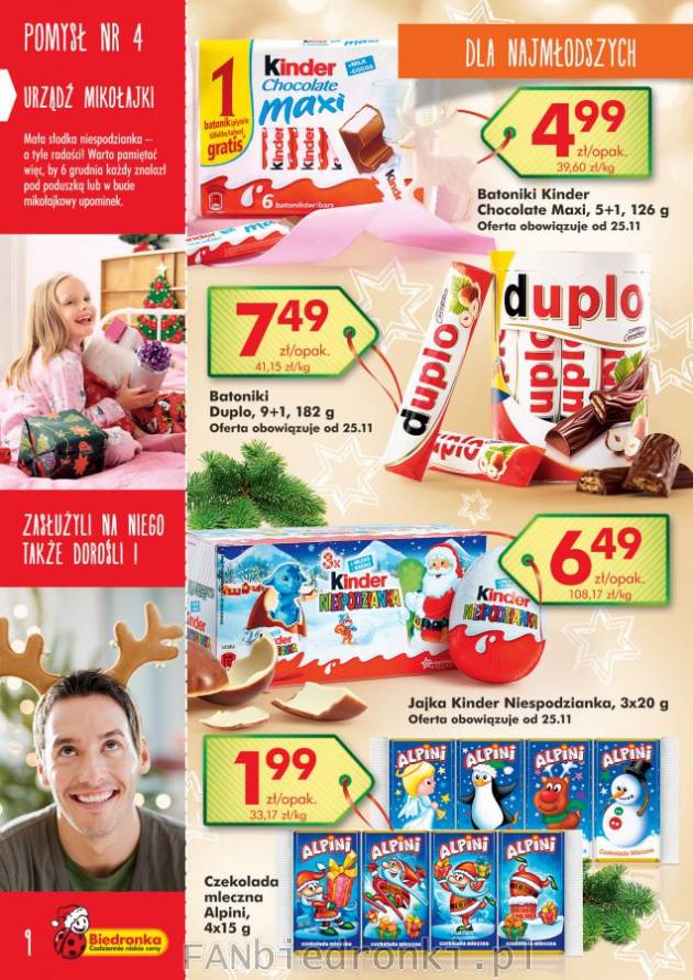 Promocyjna oferta na słodycze marki Kinder. Batoniki Kider Maxi oraz batoniki Duplo. ...