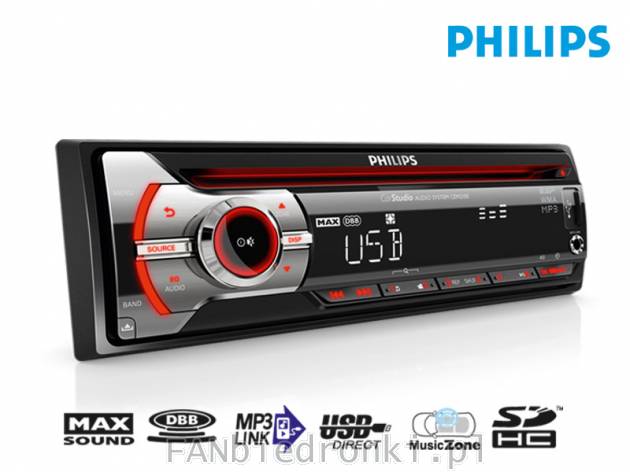 Radio samochodowe Philips z odtwarzaczem CD, cena: 229,00 PLN, 
- funkcja ochrony ...