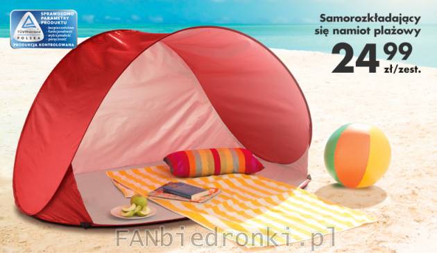 Samorozkładający się namiot plażowy- dostępne kolory: zielony, niebieski, czerwony
- ...