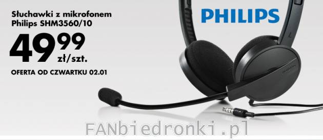 Słuchawki z mikrofonem Philips SHM3560/10- 32-milimetrowe przetworniki zapewniające ...