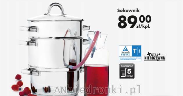Sokownik- pojemność: 5 l
- idealny do produkcji domowych soków owocowych
- ...