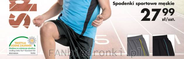 Spodenki sportowe męskie- wygodny, luźny fason
- elastyczny ściągacz z wewnętrzną ...