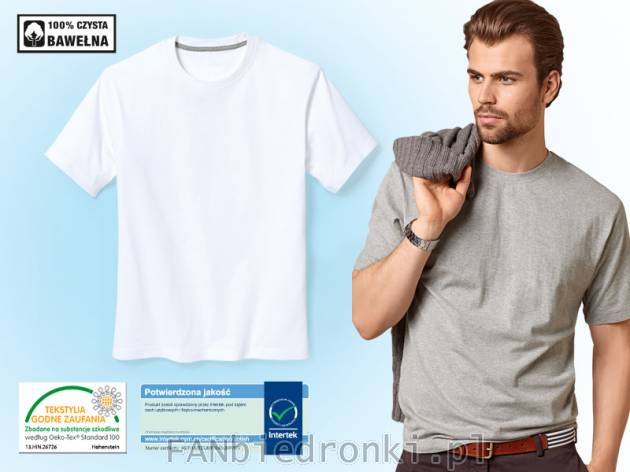 T-shirt męski, 2-pak, cena: 24,99 PLN, 
- miły w dotyku 
- rozmiary: M-XXL
- ...