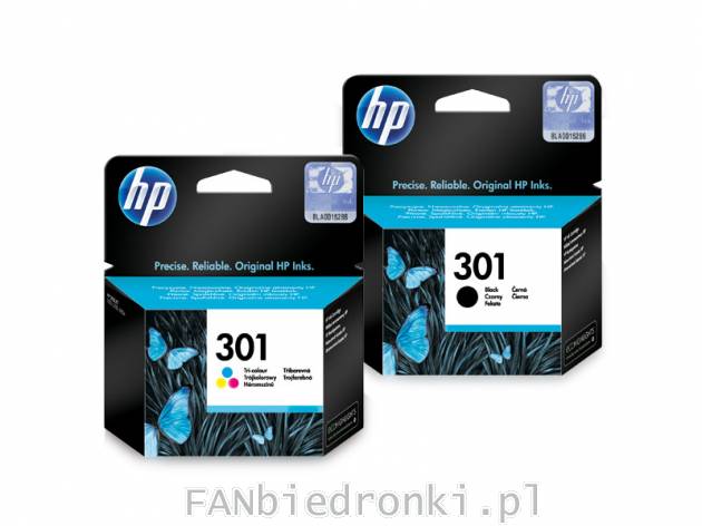 Tusz do drukarki HP 301 kolorowy lub czarny, cena: 49,99 PLN, 
- pojemność: 3 ...