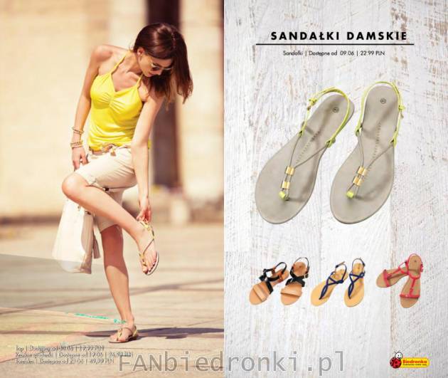 Sandały damskie w 4 modelach do wyboru, zarówno sandały japonki, jak i klasyczne ...