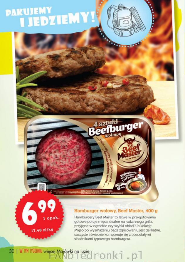 Gotowe hamburgery Beefburger za 6,99 zł w Biedronce.