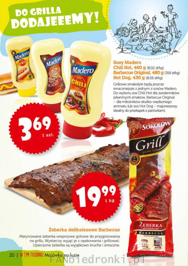 Sos Chili Hot, Hot Dog i Barbecue marki Madero za 3,69 zł i żeberka delikatesowe ...