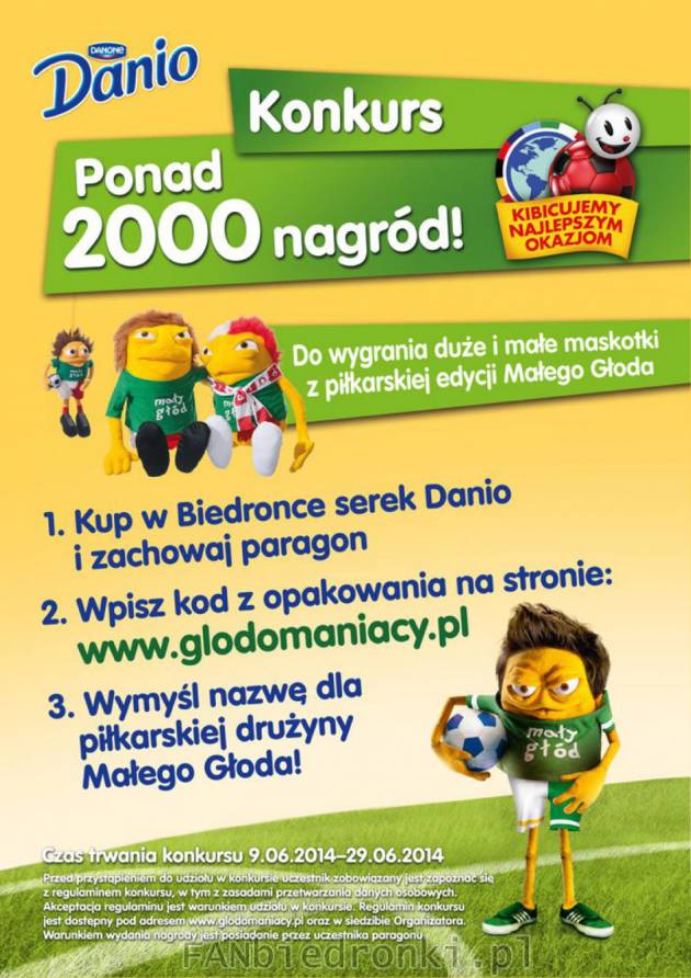 Konkurs Biedronka i Danio! Do wygrania duże i małe maskotki z piłkarskiej edycji ...