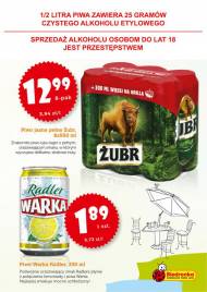 Piwo Warka Radler za 1,89 zł i piwo typu lager Żubr w 4-paku ...