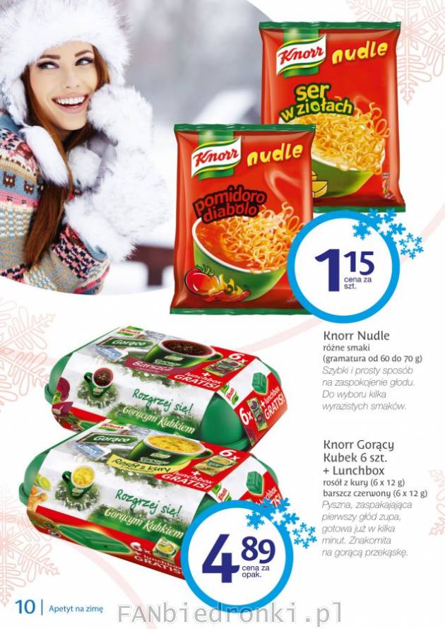 Knor Nudle dostępne w Biedronce w niższej cenie. Na zimowe dni poleca się również ...